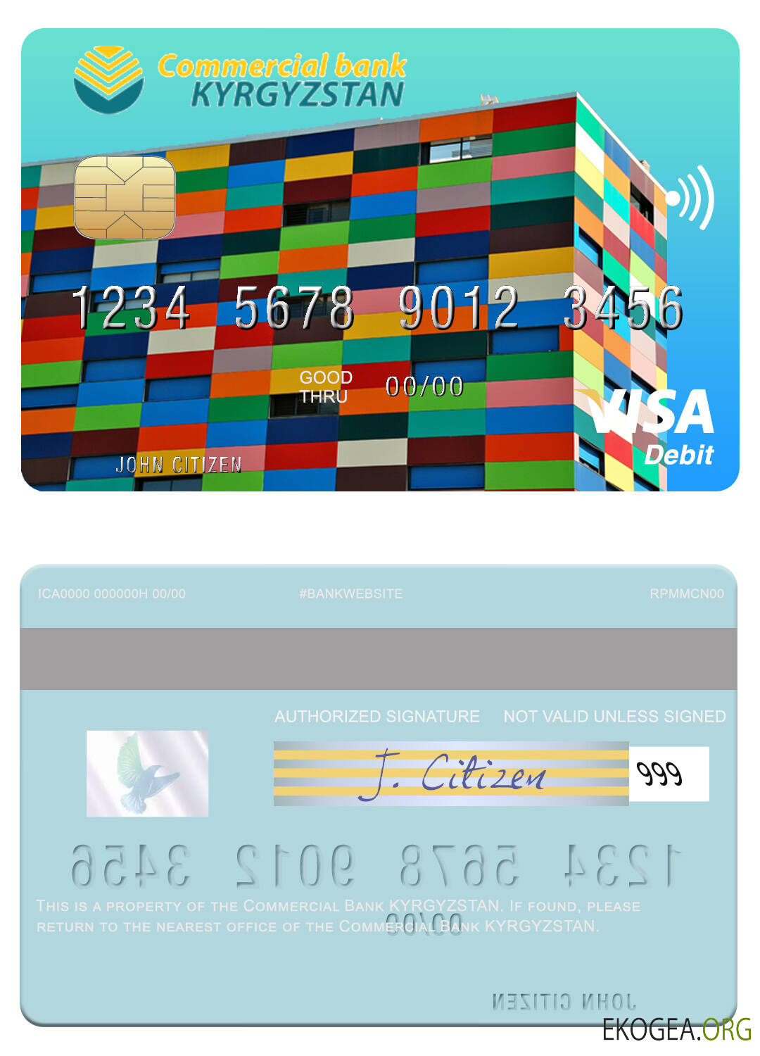 Carte de débit visa Kirghizistan Commercial Bank KIRGHIZSTAN